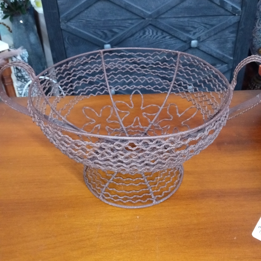 RARE Vintage French Wire egg basket
